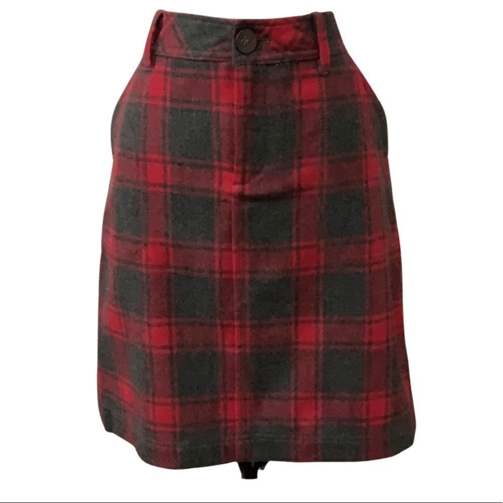 NWOT Eddie Bauer Wool Blend plaid Skirt 2P